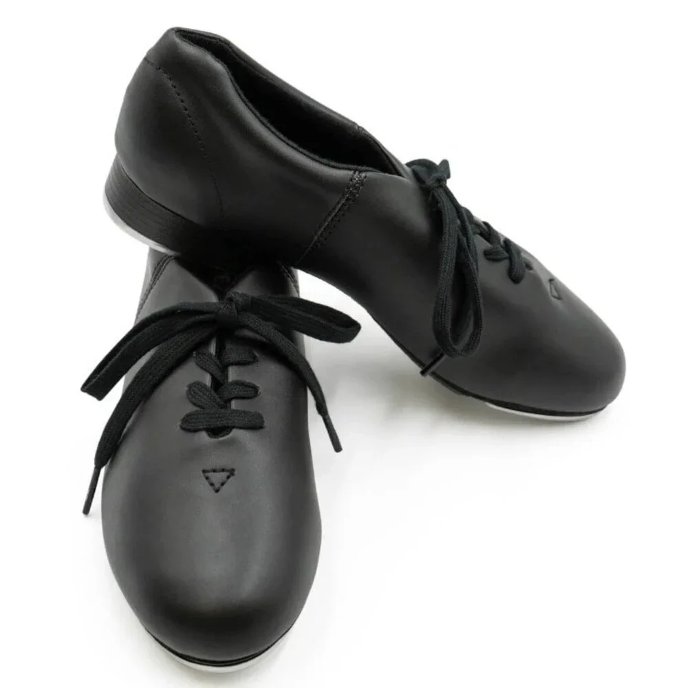 Capezio CG17 Black Leather Lace Up Tap Dance Shoes Women's Size 10 Wide